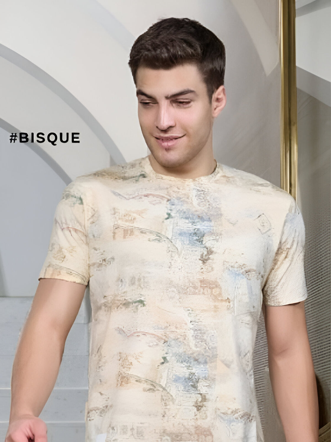 Light brown - Richard printed cotton