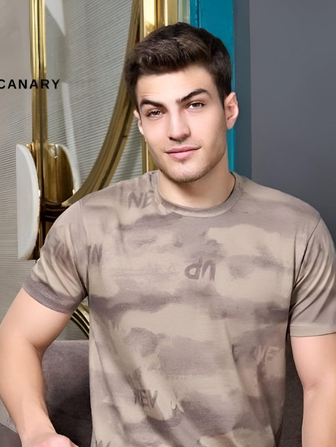 Coffe brown - Richard printed cotton