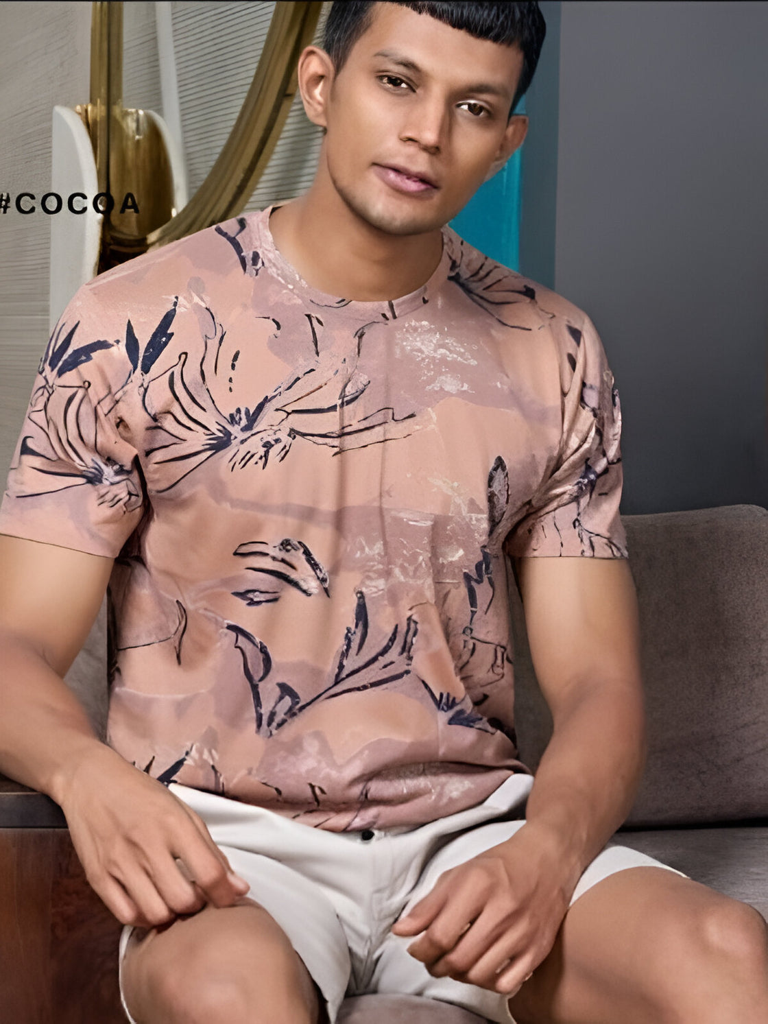 Cocoa brown - Richard printed cotton