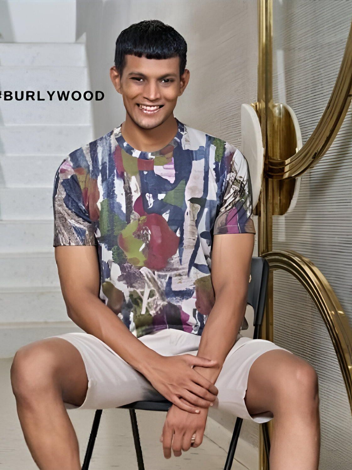 Burly wood - Richard printed cotton