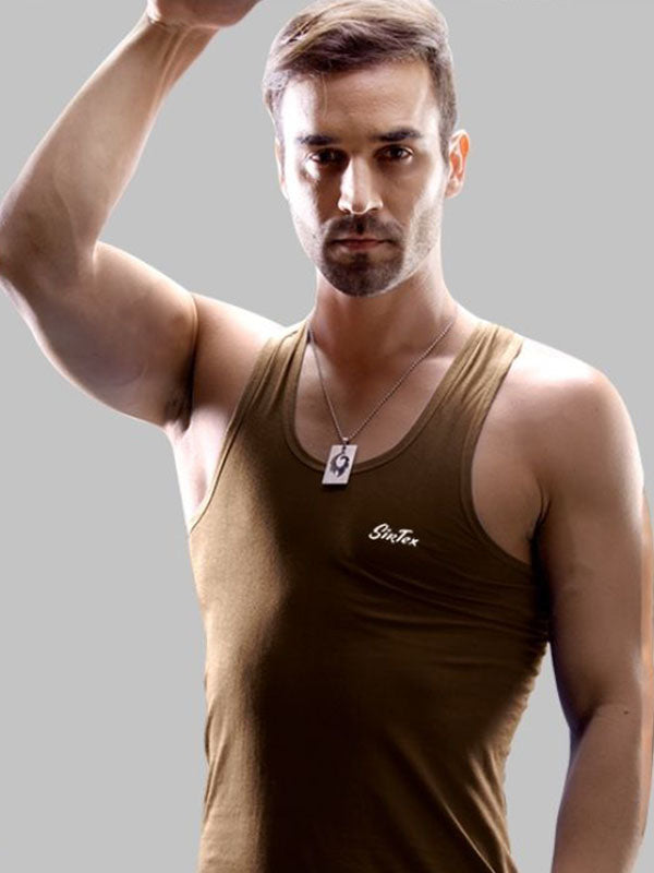 Mens Vest Brown