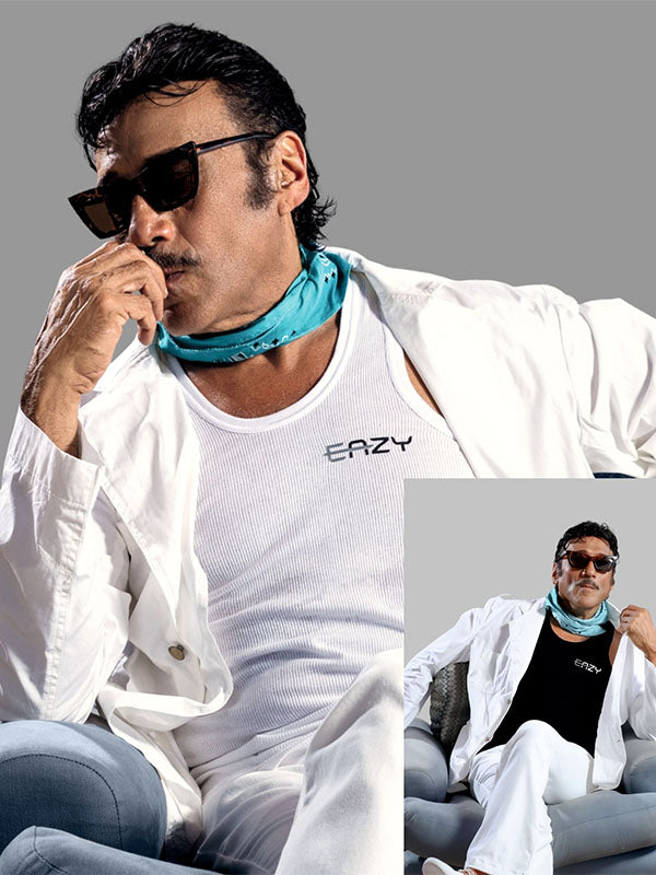 White Textured 100% Cotton Fabric Vest