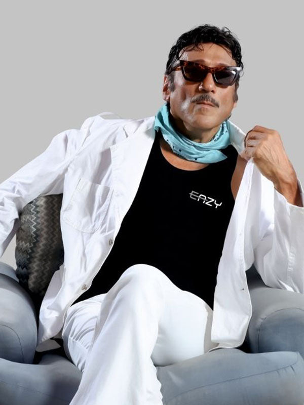 Black Textured 100% Cotton Fabric Vest