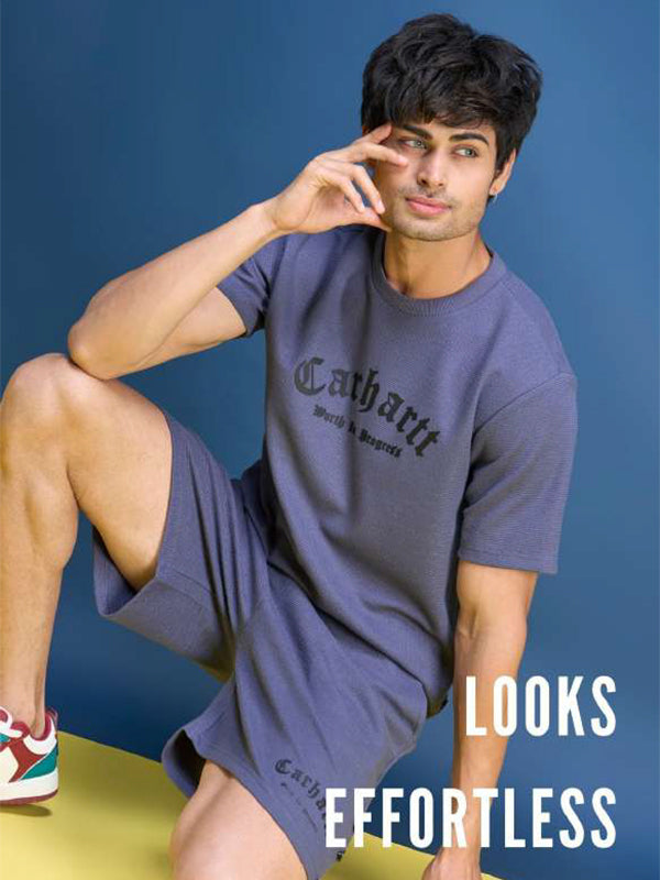 Mens T-Shirt & Shorts Combo Vera  Medden  Fabric