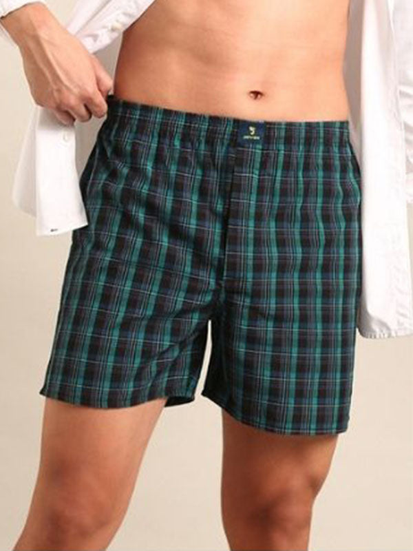 Green with black - 100%  cotton fabric shorts