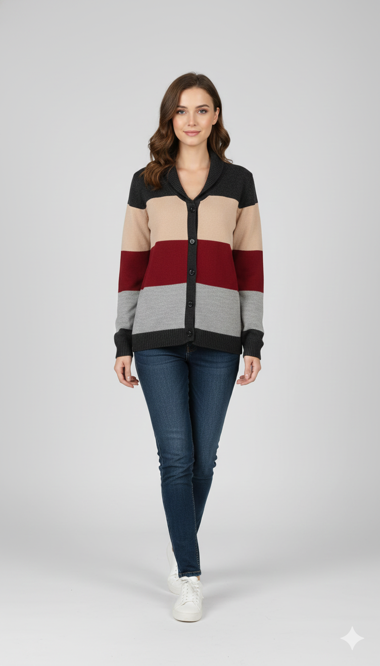 WOMEN SWEATSHIRT - BEIGE,MAROON AND GREY