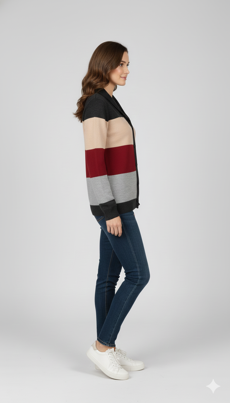 WOMEN SWEATSHIRT - BEIGE,MAROON AND GREY