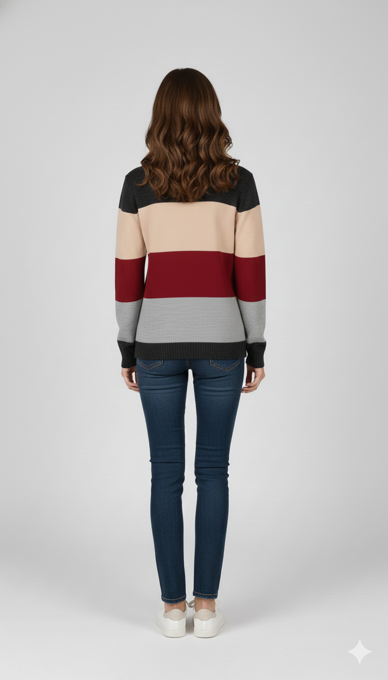 WOMEN SWEATSHIRT - BEIGE,MAROON AND GREY