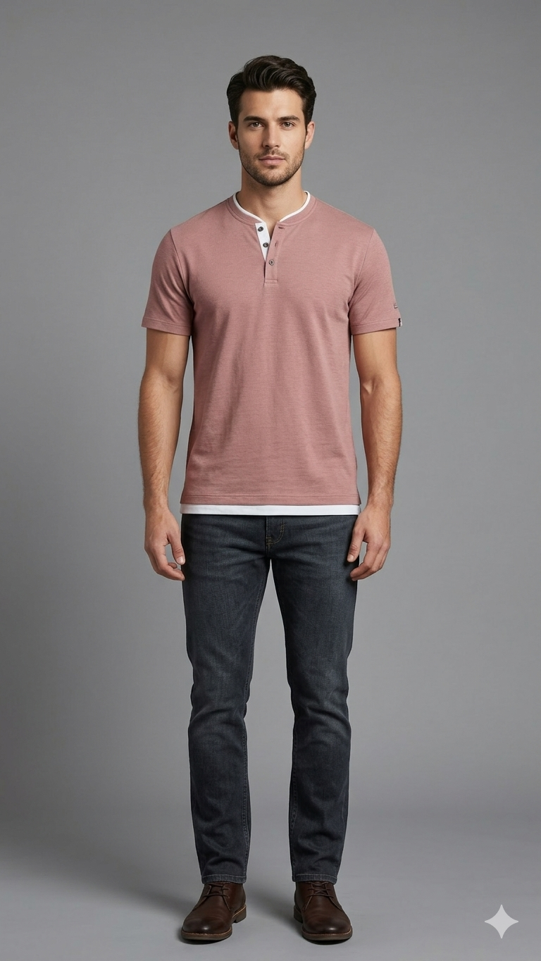 MENS T-SHIRTS WES - (LIGHT ORANAGE)