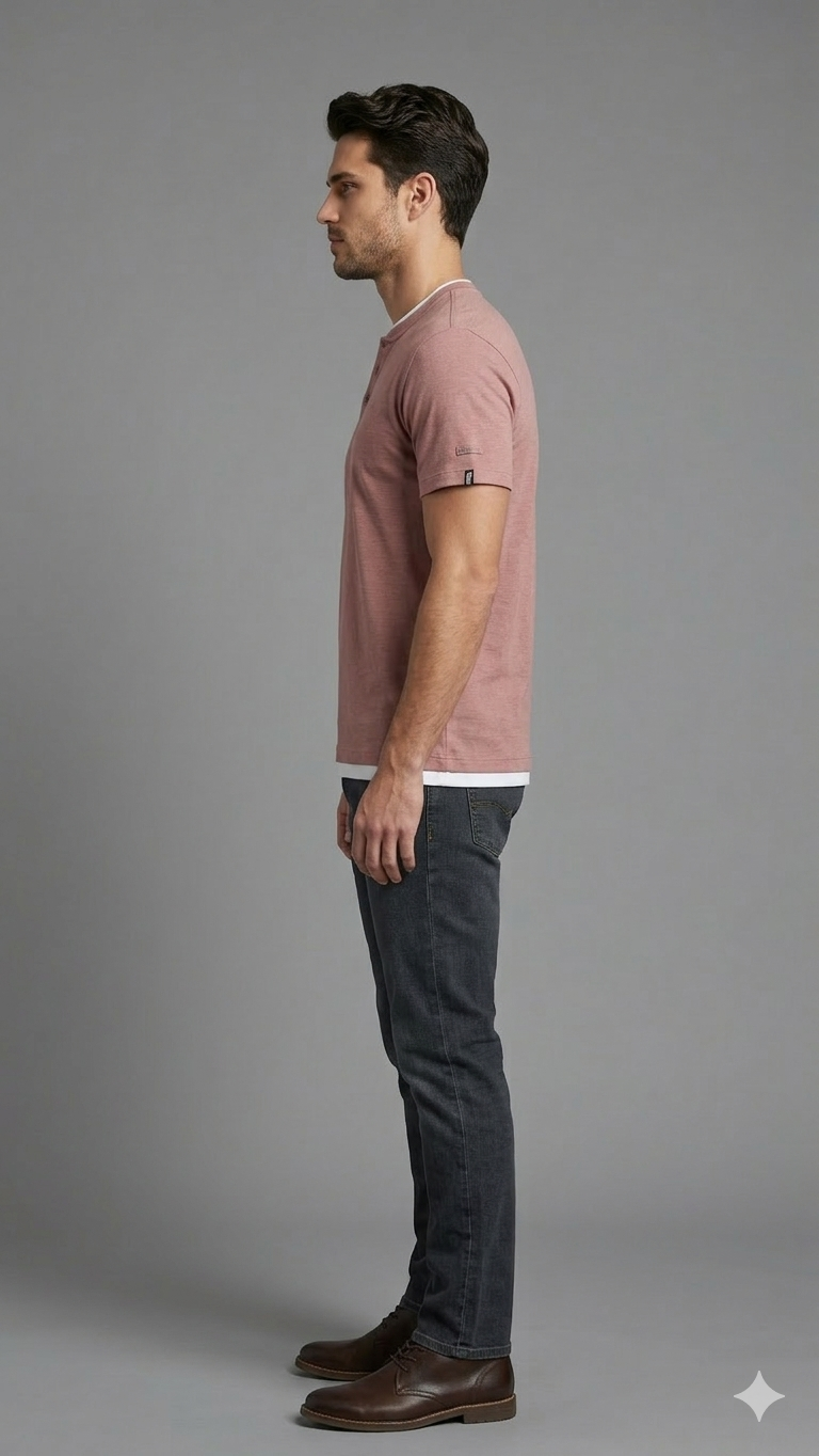MENS T-SHIRTS WES - (LIGHT ORANAGE)