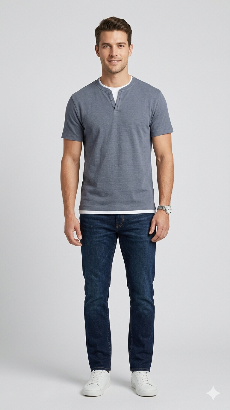 MENS T-SHIRTS WES - (GREY)
