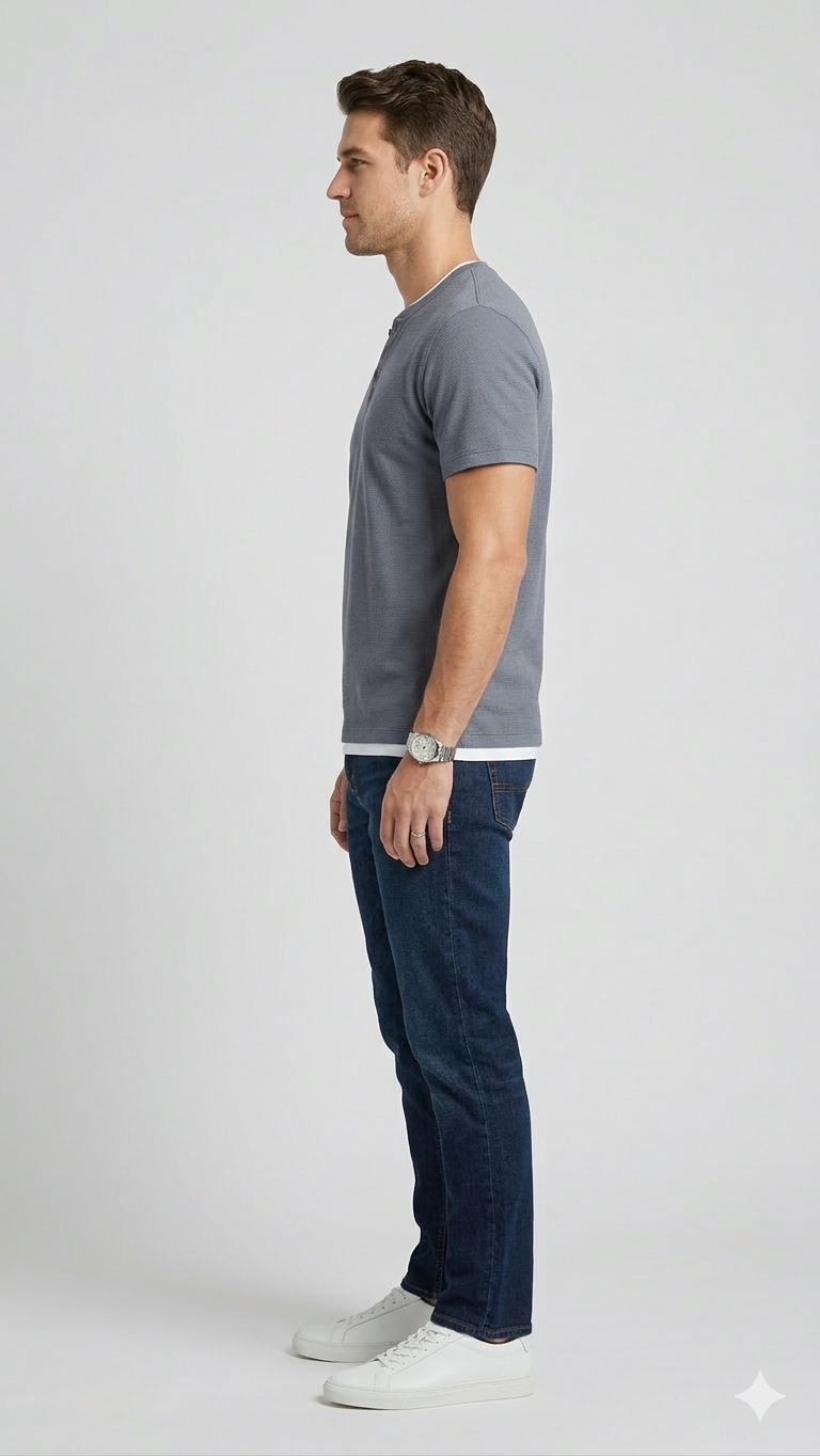 MENS T-SHIRTS WES - (GREY)