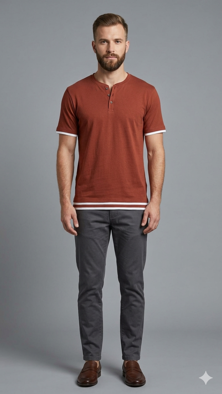 MENS T-SHIRTS WES - (MAROON)