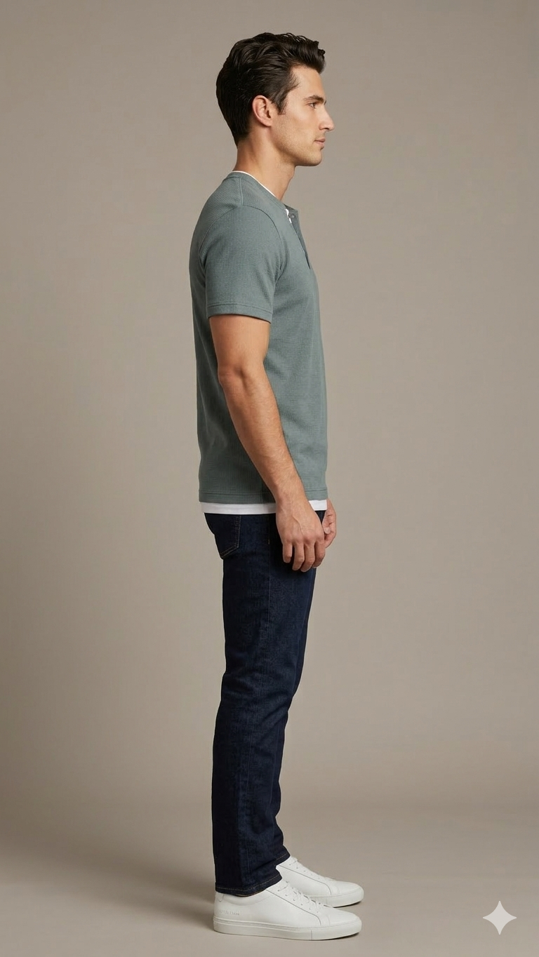 MENS T-SHIRTS WES - (OLIVE GREEN)