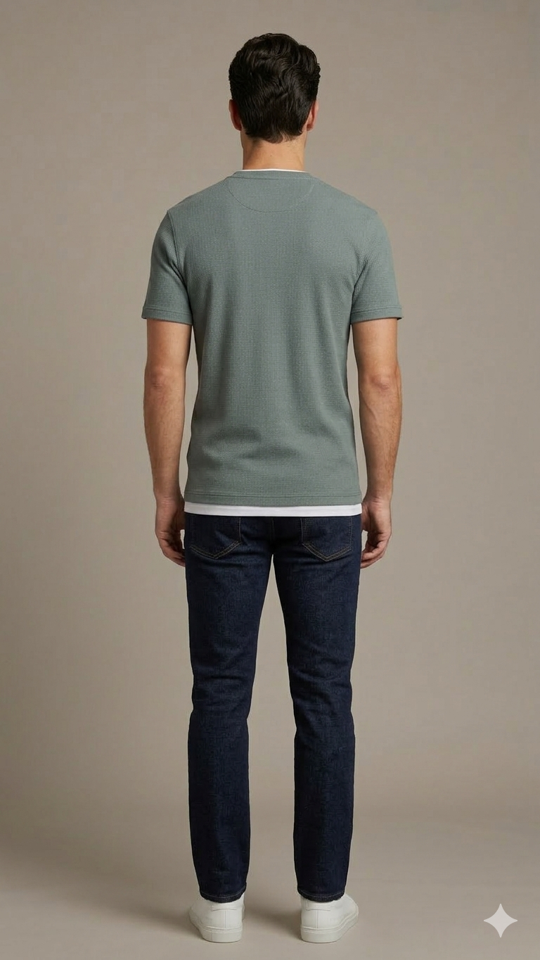 MENS T-SHIRTS WES - (OLIVE GREEN)