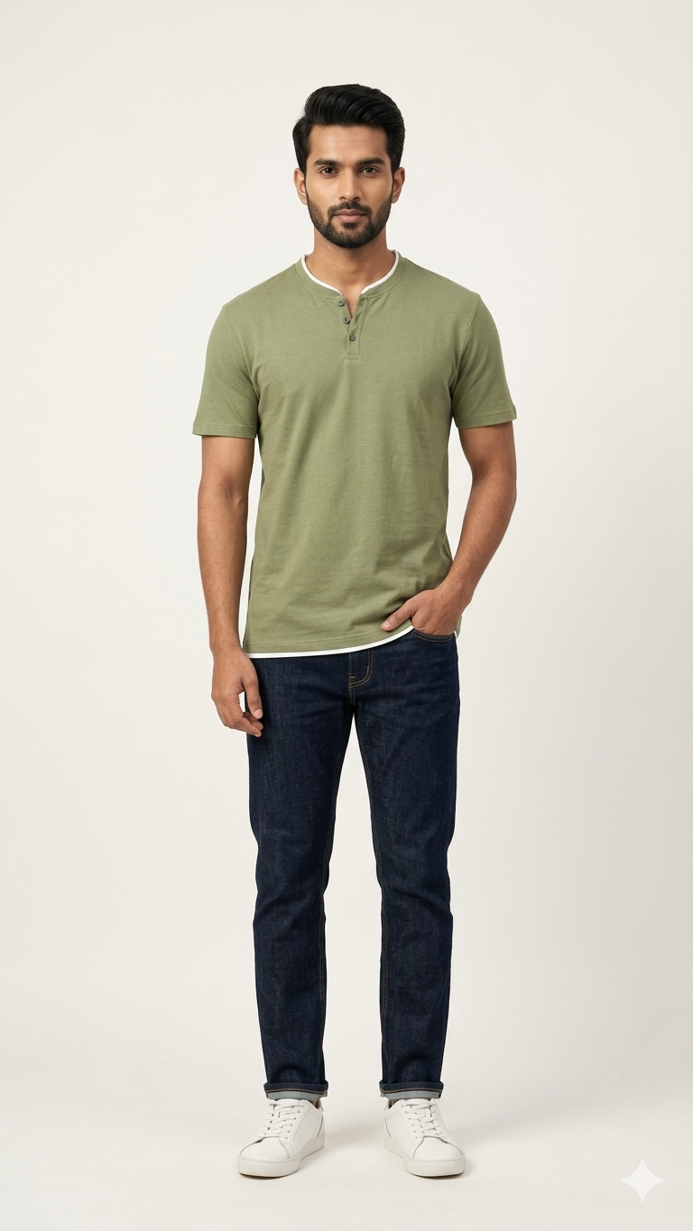 MENS T-SHIRTS WES - (LIGHT GREEN)