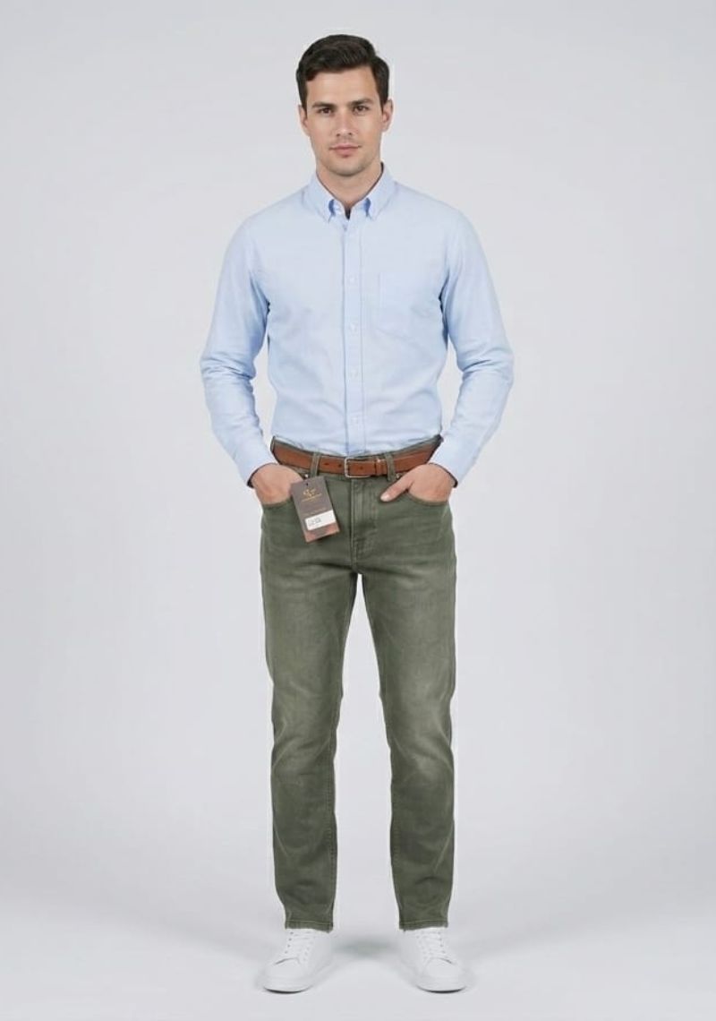 Mens Denim Pant (Smart)-Olive(ED)
