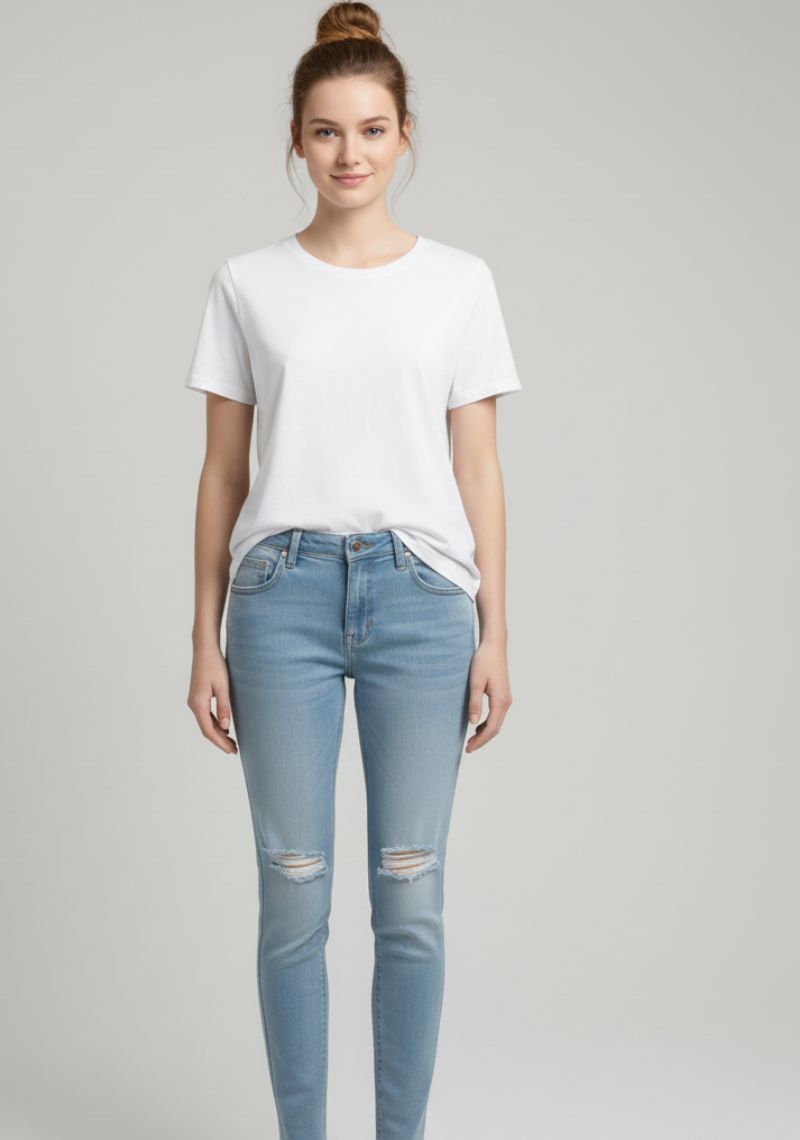 WOMEN JEAN (SL)-LIGHT BLUE
