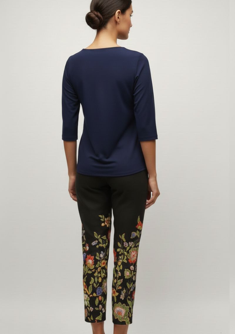 WOMENS PALAZZZO [SL] - BLACK [PRINT]