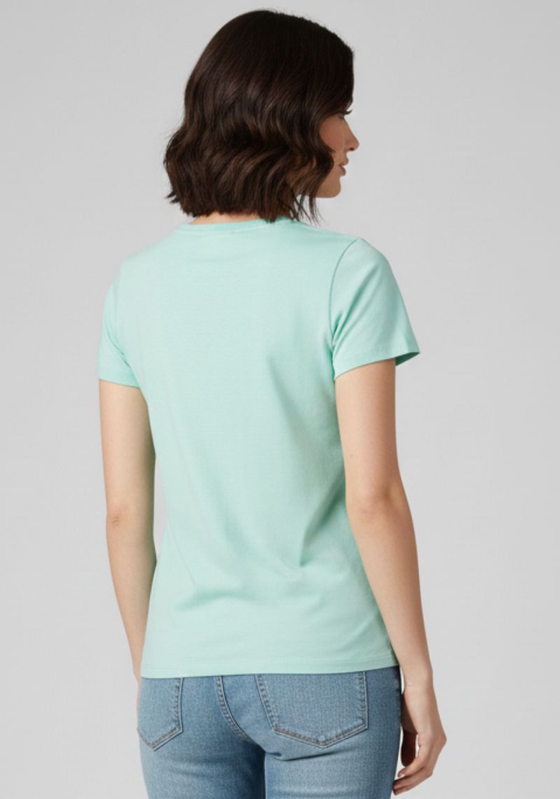 WOMENS T-SHIRT [MD] - TEAL GREEN AND BLACK PRINT