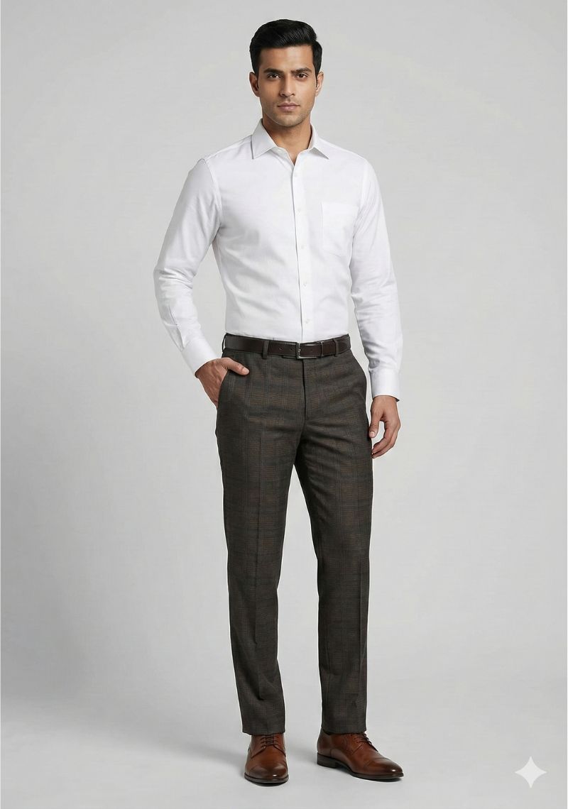 FORMAL TROUSER - GREY CHECKED