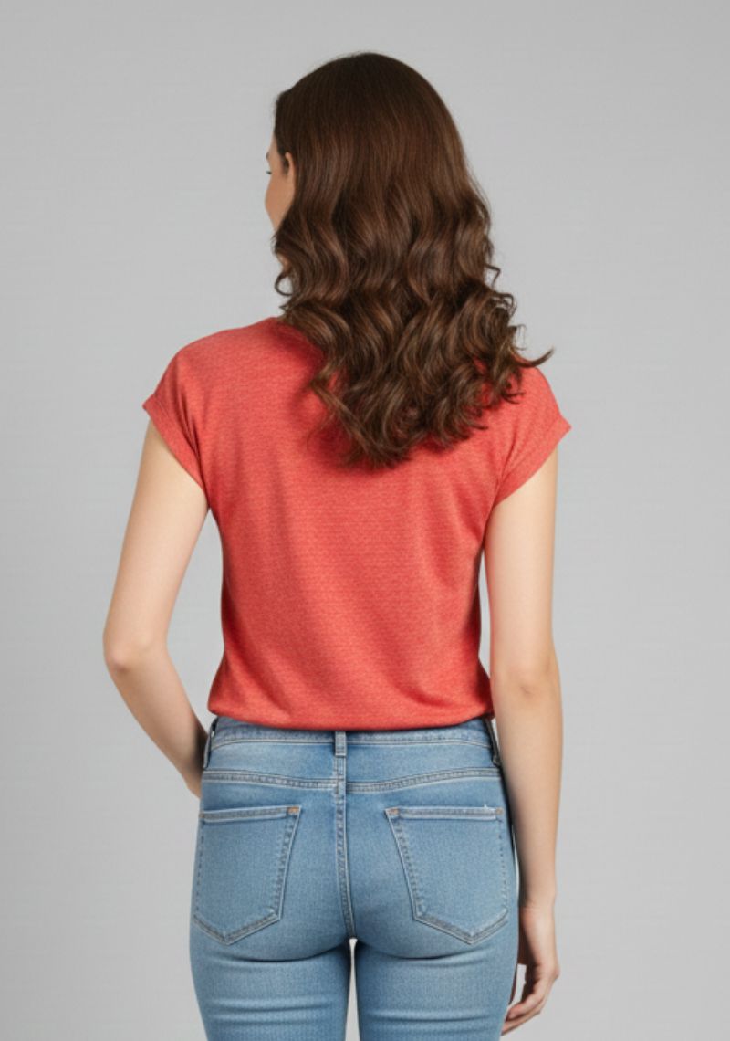 WOMENS T-SHIRT - CORAL MELANGE