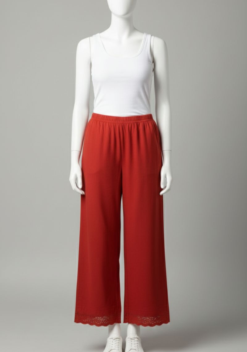 WOMENS PALAZZO - PLAIN RED