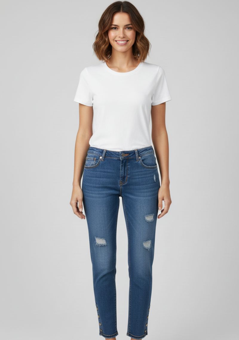 WOMEN JEAN (SL)-DARK BLUE TONED