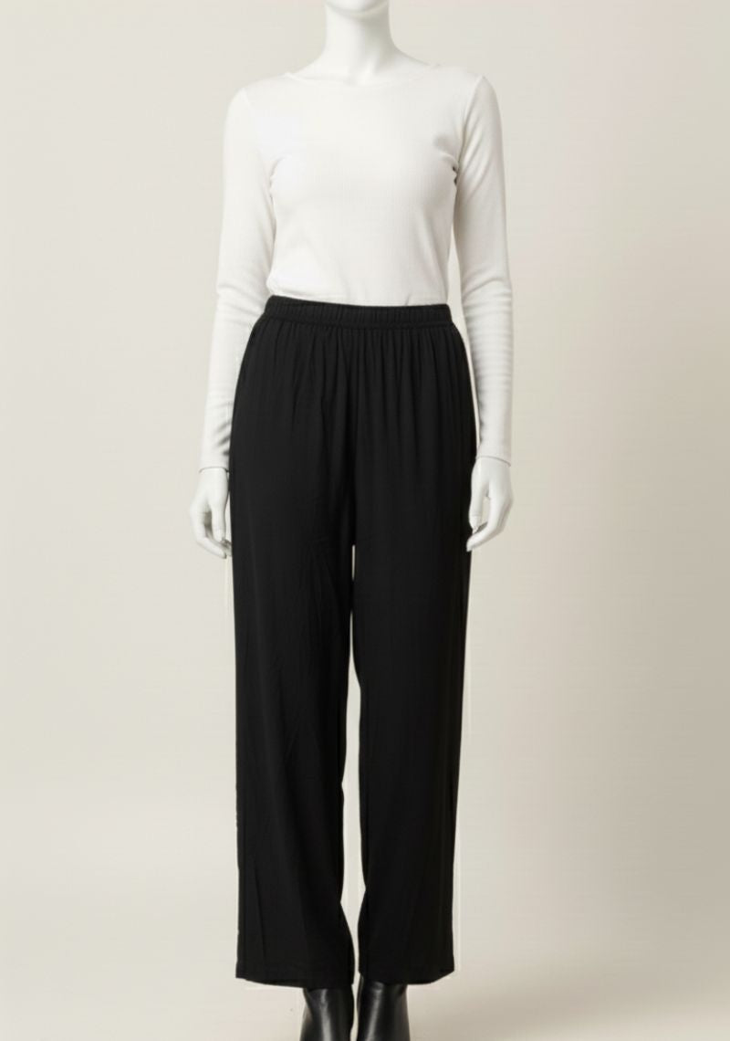 WOMENS PALAZZO - PLAIN BLACK 2
