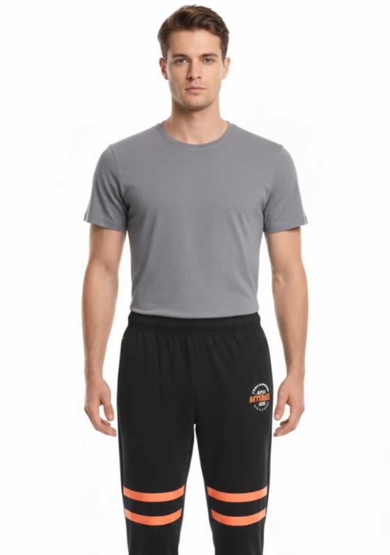 ACTIMAXX TRACK PANT [SL] - BLACK & ORANGE LINE