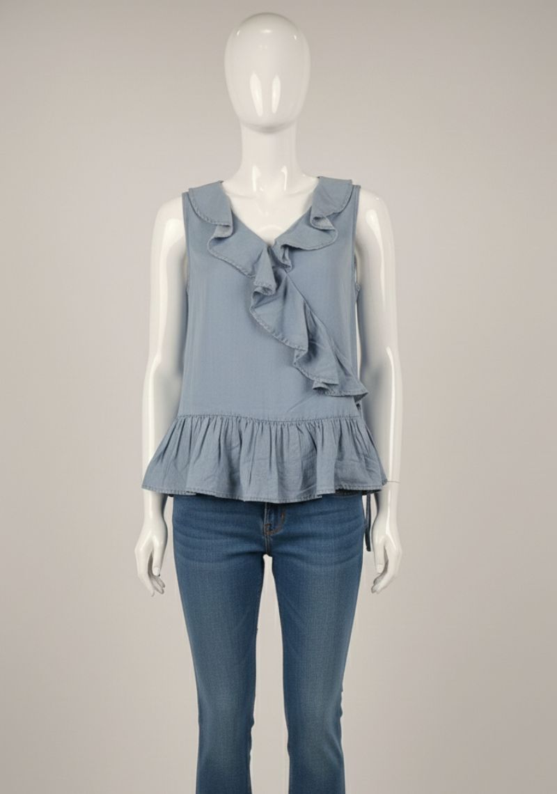 WOMEN WESTERN TOP - BLUE DENIM