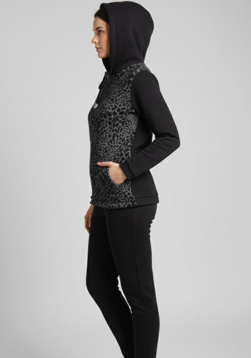 WOMEN SWEATSHIRT - PRINTED BLACK