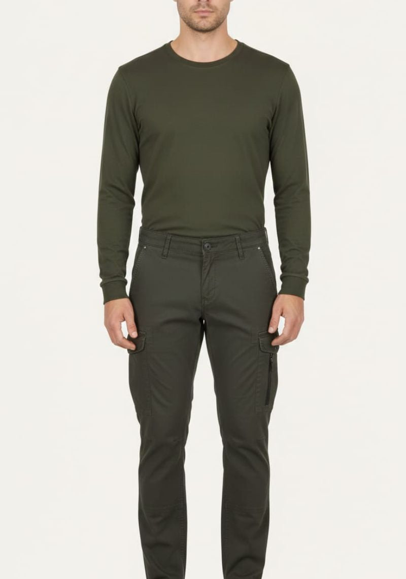 MENS CARGOS PANT OLIVE GREEN -(SL)