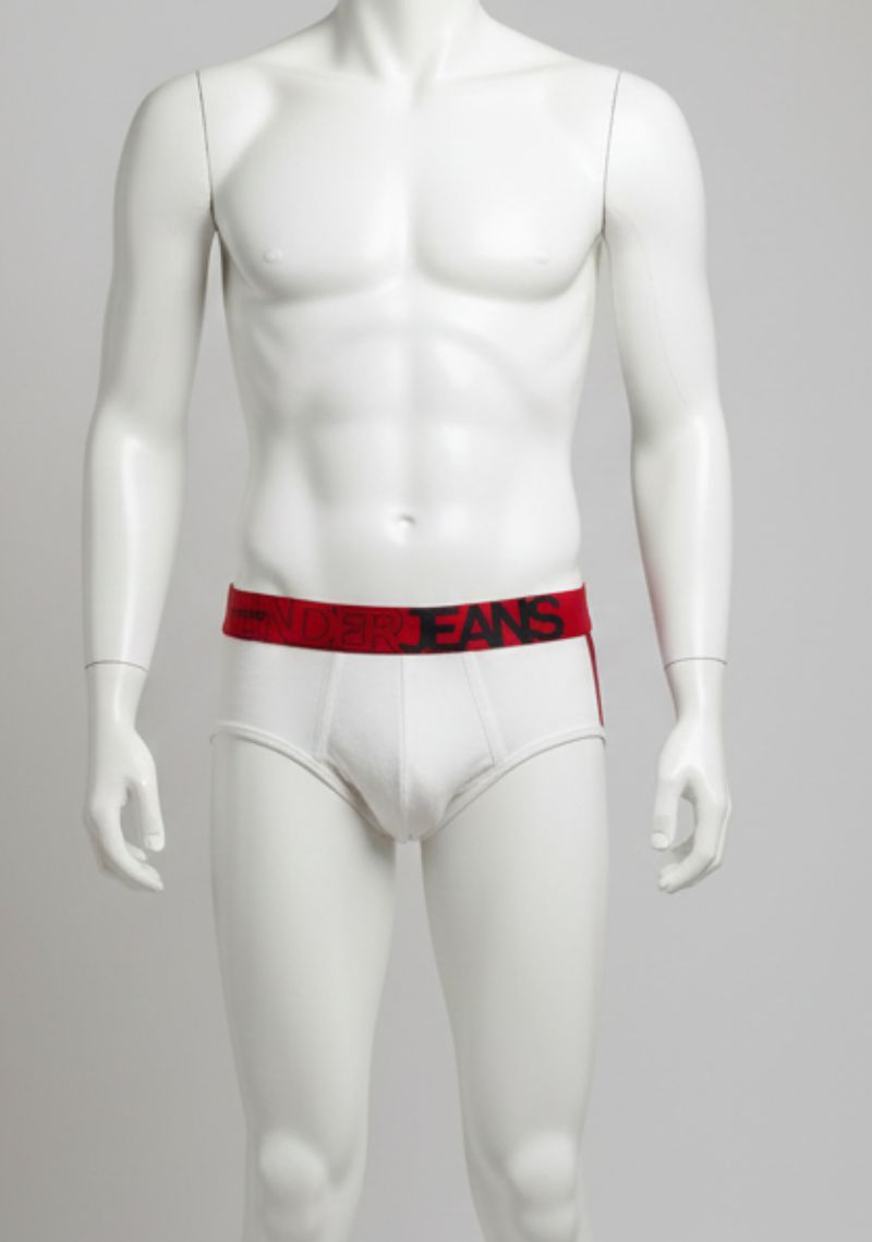 MENS BRIEFS [ED] - WHITE AND RED