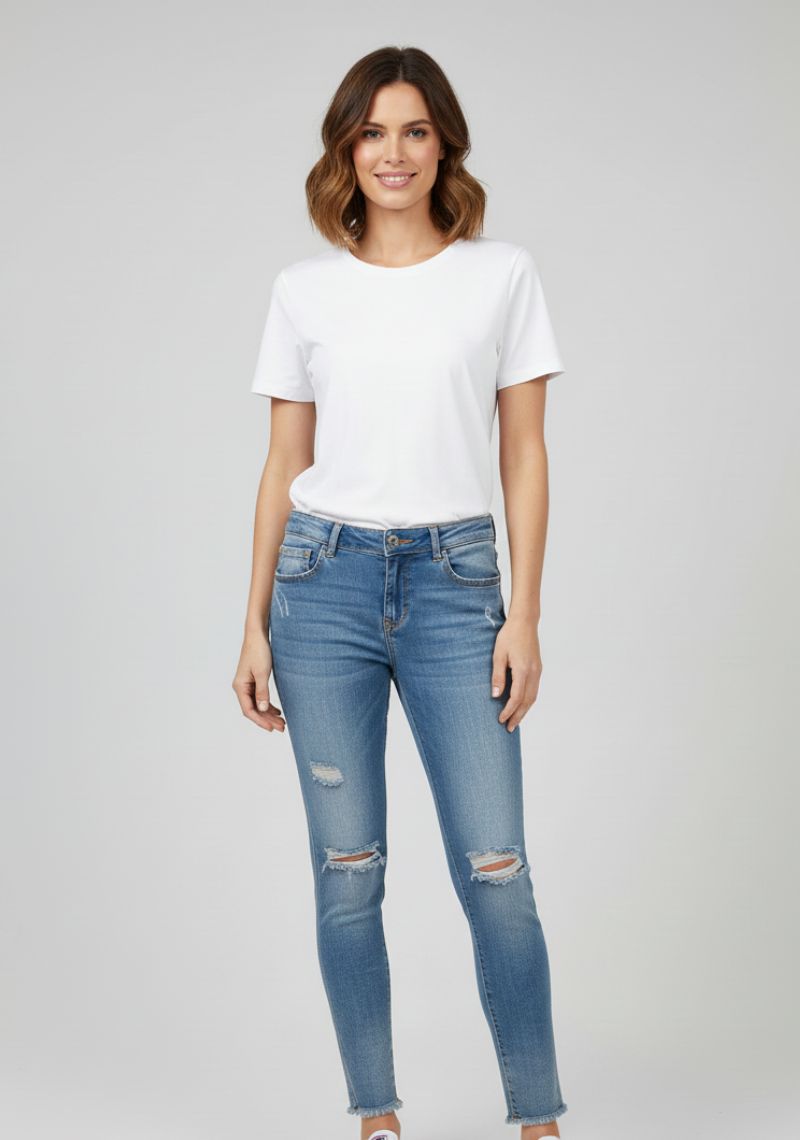 WOMEN JEAN (SL)-BLUE TONED