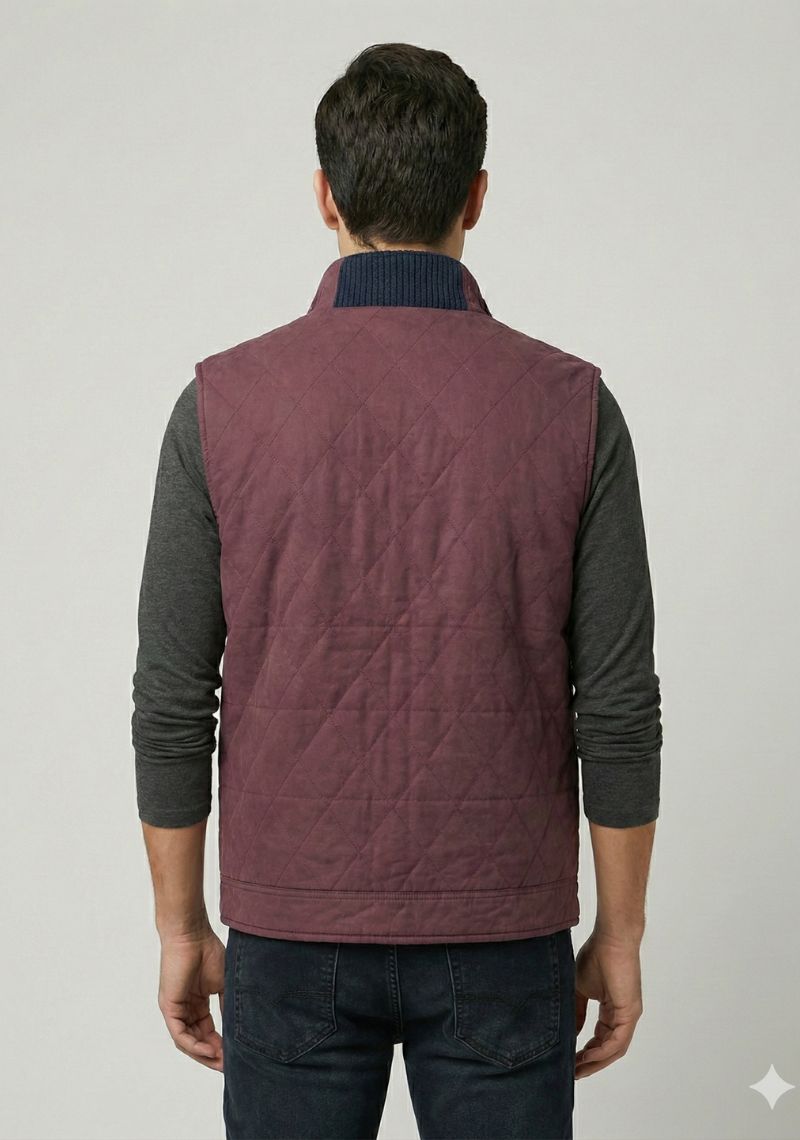 SLEEVELESS JACKET - WINE
