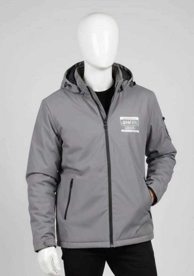WINTER JACKET - DARK GREY AND WHITE PRINTED