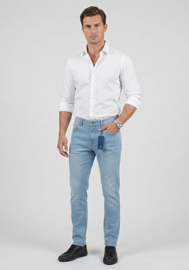 Mens Denim Pant (Slim)- Ice Blue (ED)