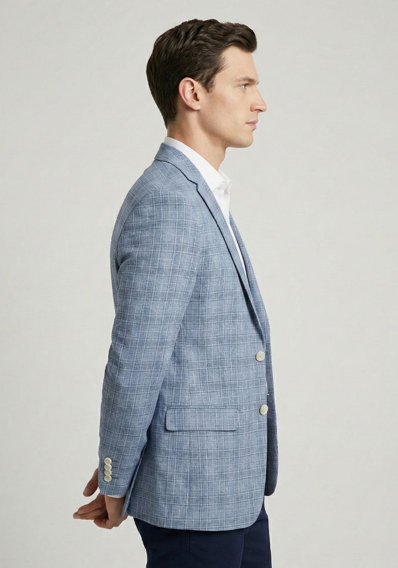 MENS BLAZER - BLUE [DENIM] CHECKED