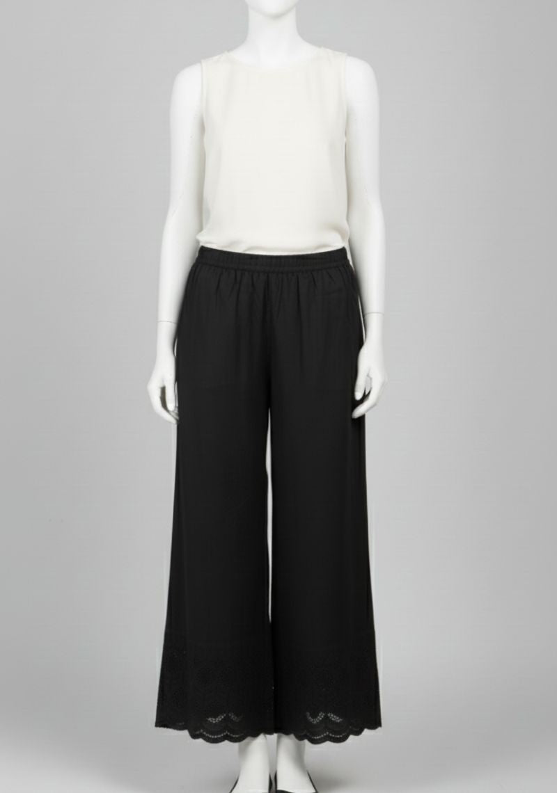 WOMENS PALAZZO - DARK BLACK