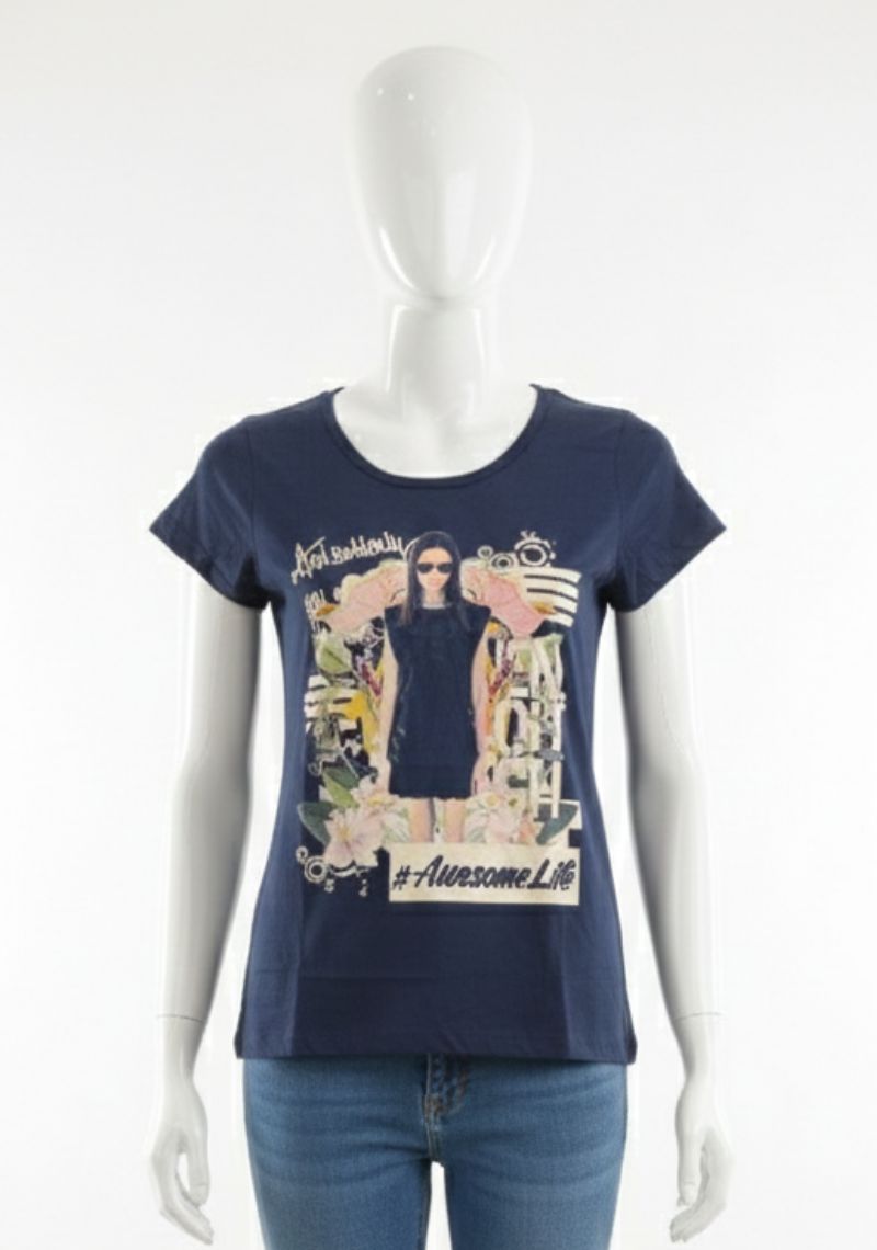 WOMENS T-SHIRT - NAVY BLUE