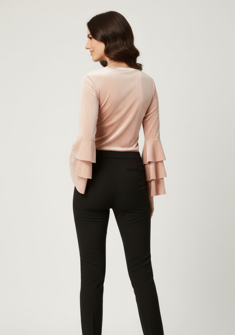 WOMEN WESTERN TOP - APRICOT PINK