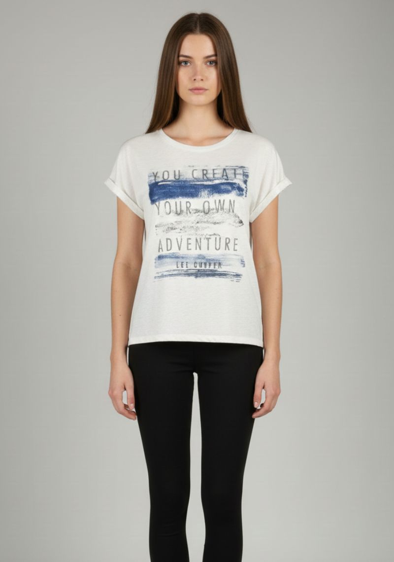 WOMEN T-SHIRT (SL)- WHITE MXD