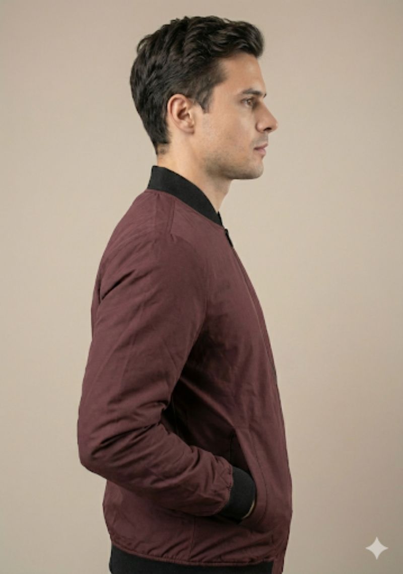 WINTER JACKET - BURGUNTY AND BLACK