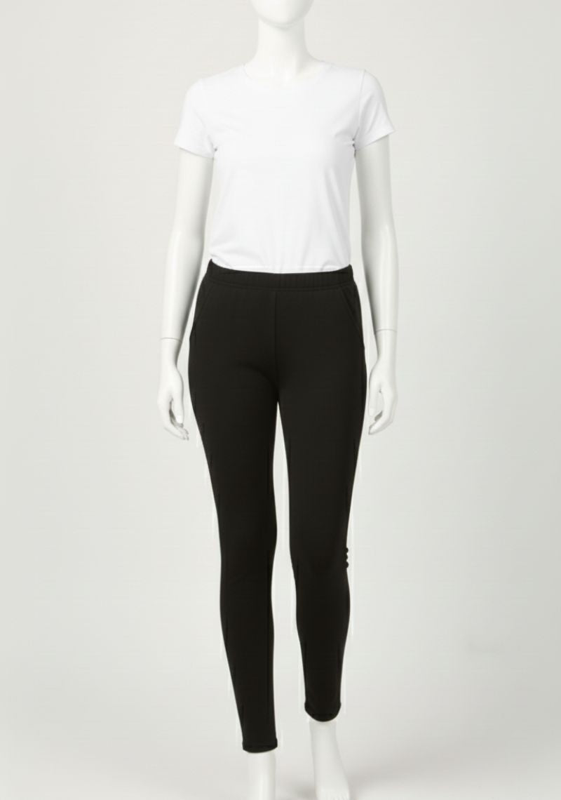 WOMENS LEGGINGS [MD] - PLAIN BLACK 2