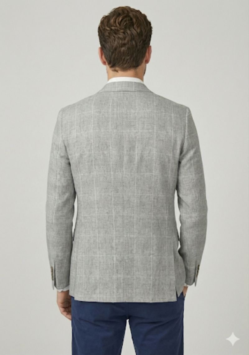 MENS BLAZER - GREY CHECKED