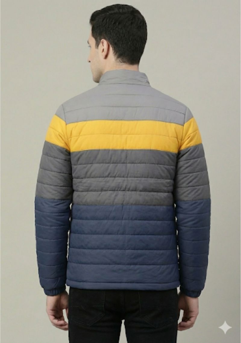 WINTER JACKET - YELLOW AND MULTI COLOR STRIPES