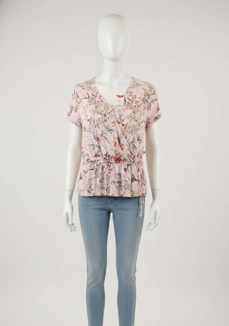 WOMEN WESTERN TOP - PINK FLORAL PRINT