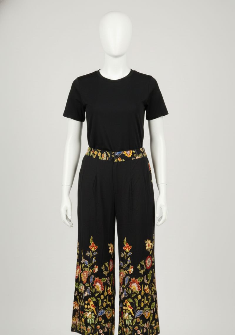 WOMENS PALAZZO - PLAIN BLACK AND MULTI COLOR FLORAL PRINTED
