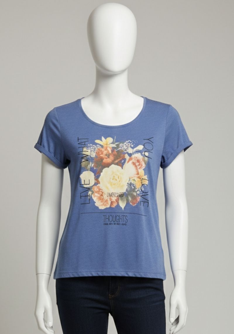 WOMENS T-SHIRT [MD] - NAVY BLUE [ PRINT]